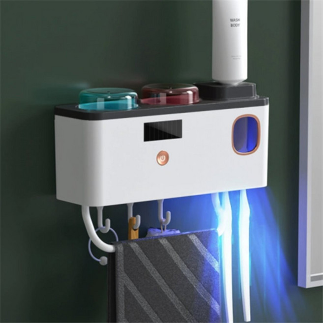 아즐라 칫솔살균기치약디스펜서 살균칫솔걸이 칫솔치약양치컵거치대 칫솔살균기거치대 LED칫솔살균기 무선칫솔살균기