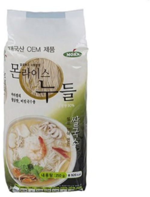 MORN 몬 라이스누들 비빔국수용, 250g, 2개