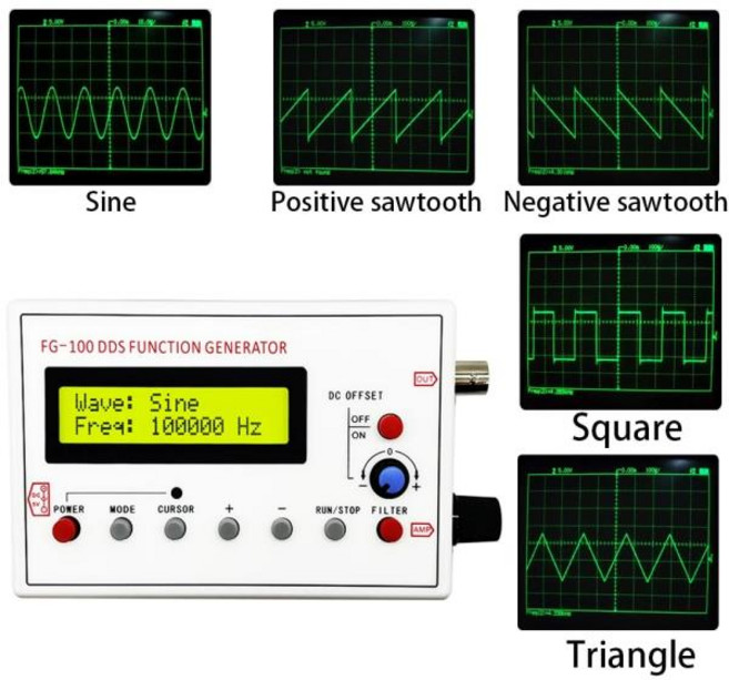 FG-100 DDS 기능 신호 발생기 주파수 카운터 모듈 사인 톱니 1Hz - 500KHz, 1개