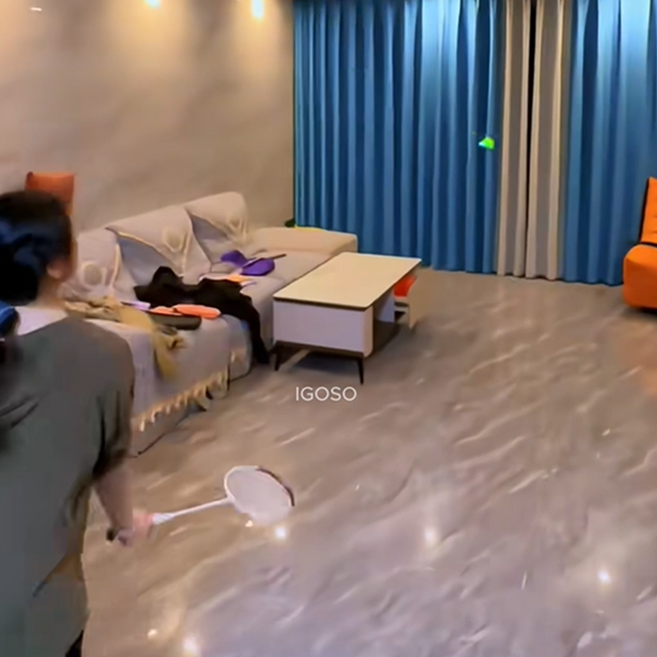 이고소 셀프 배드민턴 연습기 홈 트레이닝 실내 운동 용품, 1개, 홈배드민턴