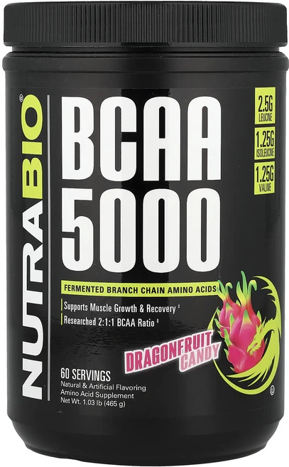 뉴트라바이오 BCAA 5000 용과 캔디 465g, 5개 - 쿠팡