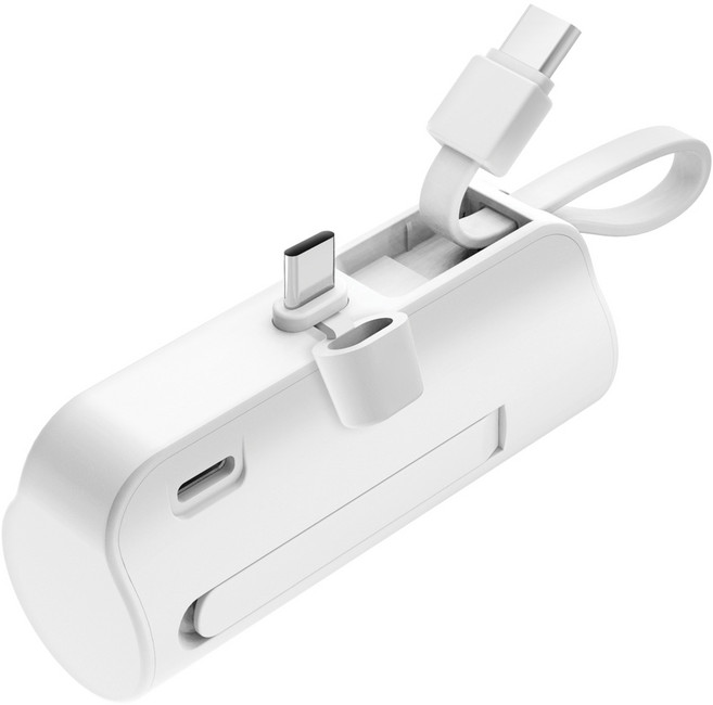 스마텍 2WAY 일체형 도킹형 보조배터리 5000mAh, C젠더+C케이블