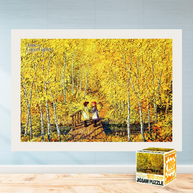 모두의취미 미니큐브 오솔길에서의약속 108P 빨강머리앤 직소퍼즐, 1개, 액자세트(108피스자체제작화이트), 108피스