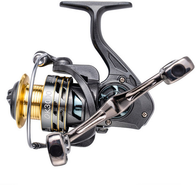 슈퍼인 초경량 메탈 낚시 스피닝릴 민물 바다 공용 3000S, 다크그레이