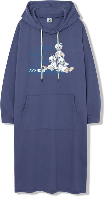 일루소 디즈니 휴이듀이루이 후드티 롱 원피스