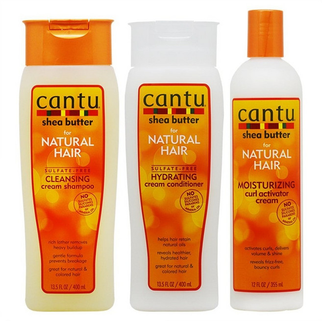 Cantu 칸투 시어버터 샴푸 컨디셔너 크림 400ml 3종 세트, 1세트
