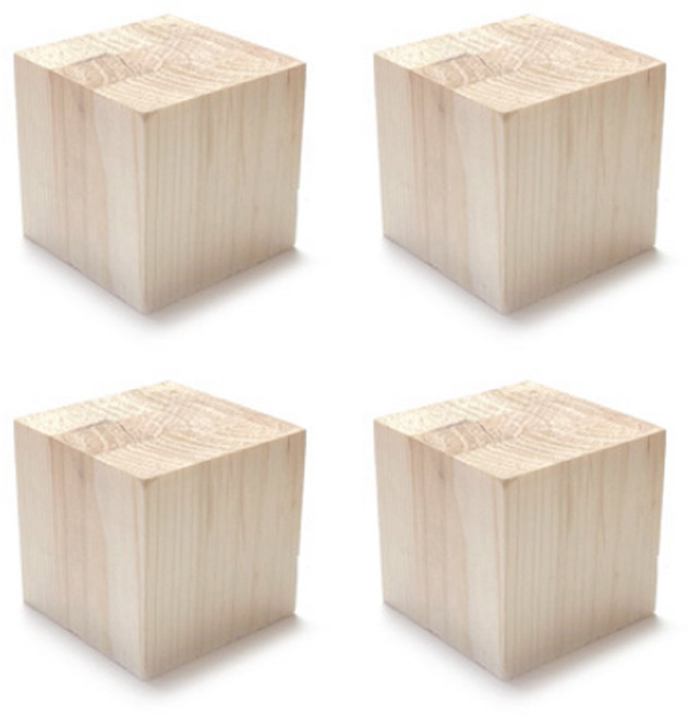 아이베란다 원목 목재 몽땅각재 가구다리 받침 부목 교구 DIY 교육용, 4개, 02_45x45x45mm 레드파인집성