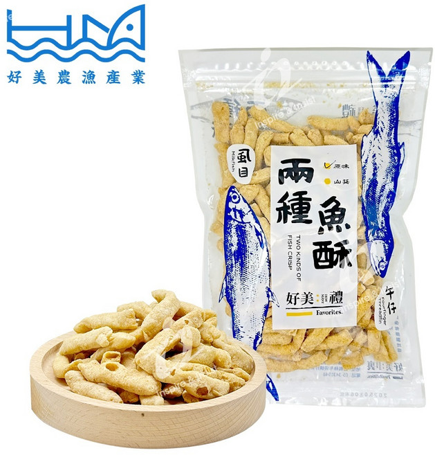 好美農漁產業 兩種魚酥 原味與山葵口味 海鮮零食, 1個, 150g