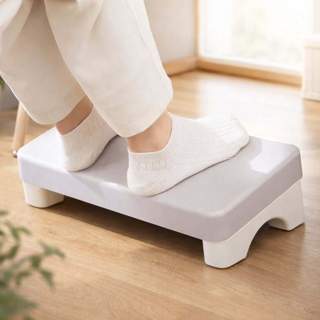 리소움 올바른자세 장시간 편안한 발받침대, 그레이, 1개