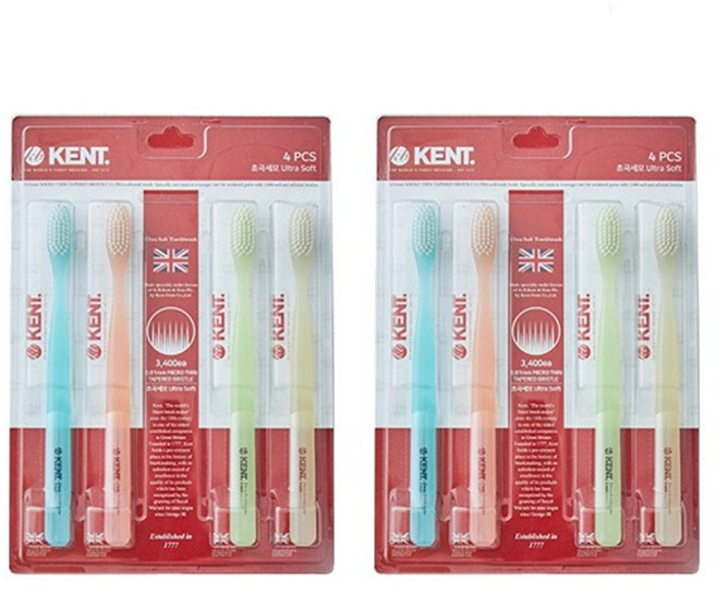 켄트 클래식 초극세모 부드러운 칫솔, 4개입, 2개