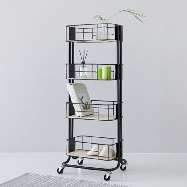 마켓비 CESNA 트롤리 카트 4단, 블랙