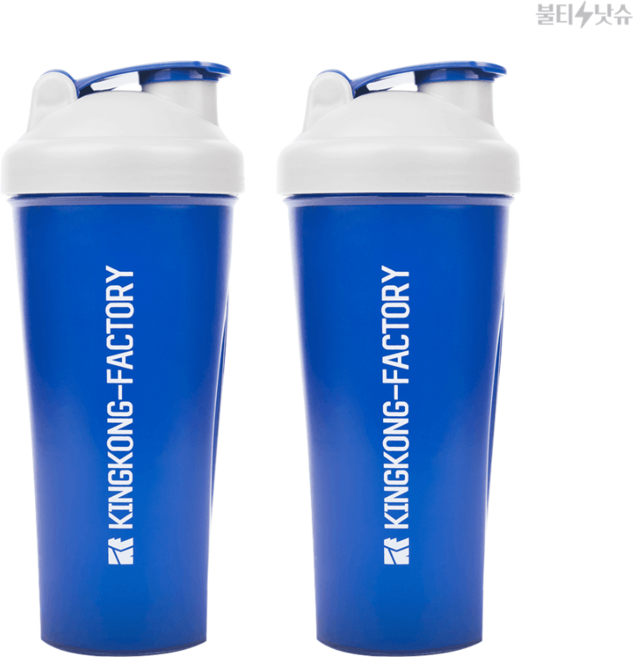 킹콩팩토리 반투명재질 그립감 쉐이커 대용량 물통 블루, 2개