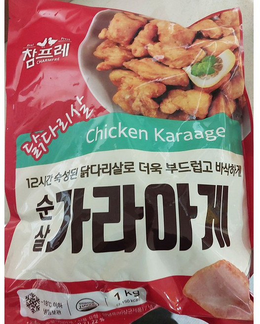 가라아게 1000g 냉동 순살 치킨 닭다리살 너겟 구이, 1개, 1kg