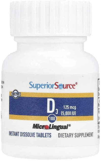 슈피리어소스 D3 비타민D3 콜레칼시페롤 125mcg 5000IU 타블렛 100정 - 쿠팡