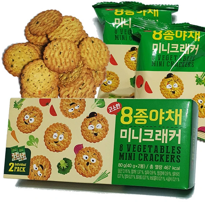 8종 야채 미니 크래커 80g, 12개 - 쿠팡