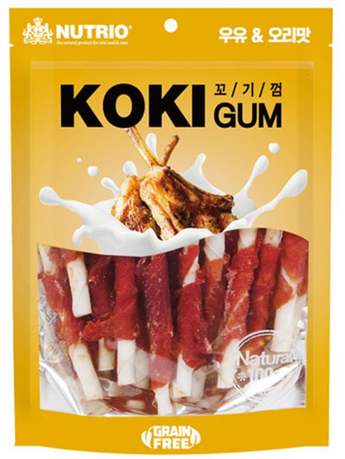 꼬기껌 우유 오리맛 스틱18p/딩고껌 강아지껌, 우유오리스틱18p, 1개