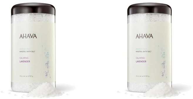 AHAVA Dead Sea Mineral Bath Salt Calming Lavender 아하바 데드 씨 미네랄 배쓰 솔트 카밍 라벤더, 2개, 907g