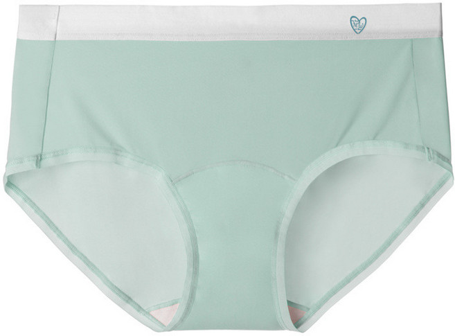 高彈超薄冰絲內褲 女士 三角褲 加長襠 不勒腿 速幹, 青豆綠,L