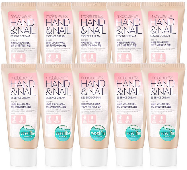 바세린 모이스처 EX 핸드앤네일 핸드크림, 60ml, 10개