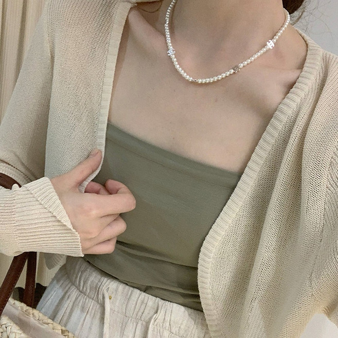 후암마켓 여성 시스루 긴팔 오픈 여름 니트 볼레로 가디건