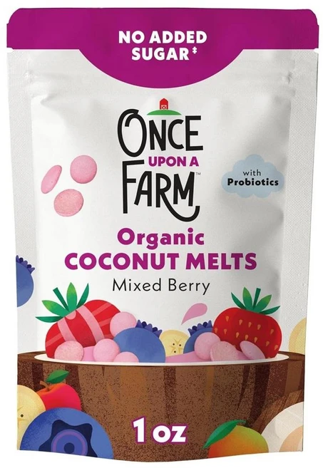 Once Upon a Farm 원스어폰어팜 무가당 코코넛 멜트 혼합 베리 스낵 28g, 1개 - 쿠팡