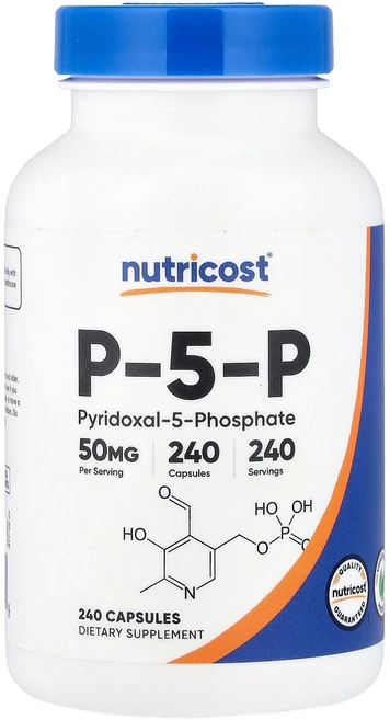 뉴트리코스트 Nutricost P-5-P 240 Capsules, [현지직배송] 50 mg, 1개, 240정 - 쿠팡