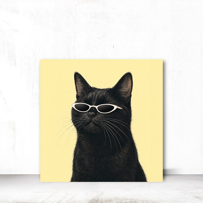 소소꼬모 감성 일러스트 고양이그림 동물 카페 거실 인테리어액자 블랙힙냥이, 캔버스
