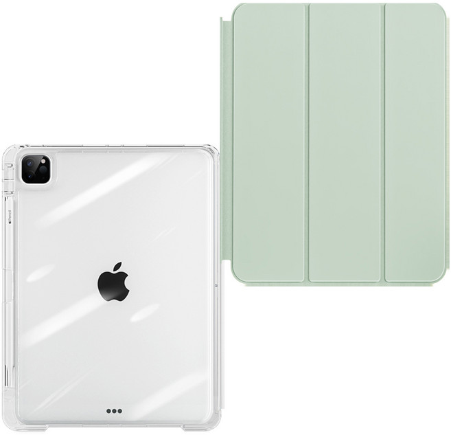 리나린 아이패드 슬라이드 펜슬 홀더 세로 거치 케이스, 라이트 그린