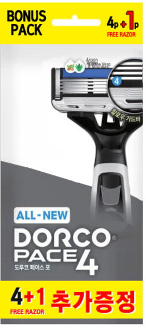 도루코 ALL NEW 페이스4 4중날 일회용 면도기 5p x 4개(총 20개), 5개입, 4개