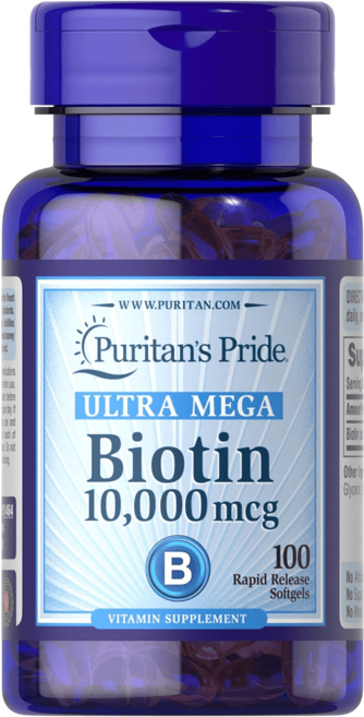 Puritans 바이오틴 biotin 고함량 비타민 추천 비오틴 10000MCG 100정, 무향료, 1개