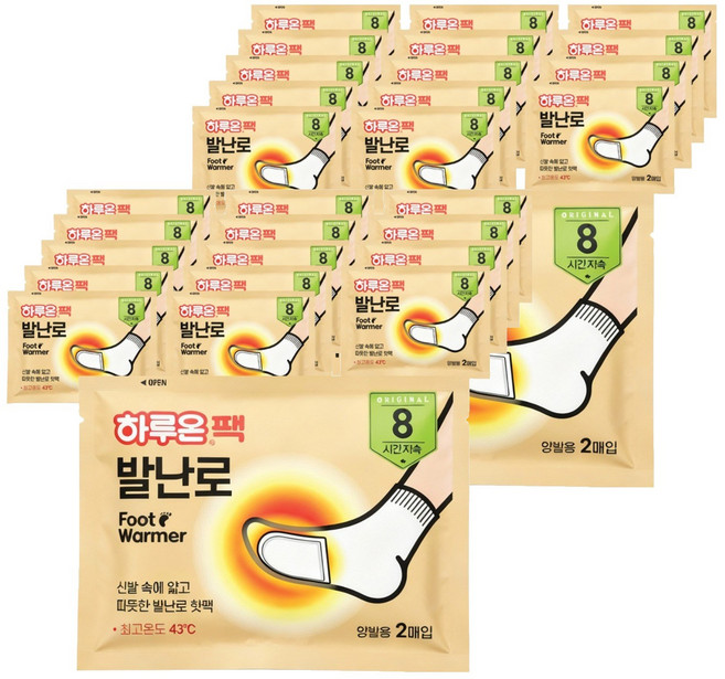 하루온 부착형 발난로 핫팩 40g, 30세트