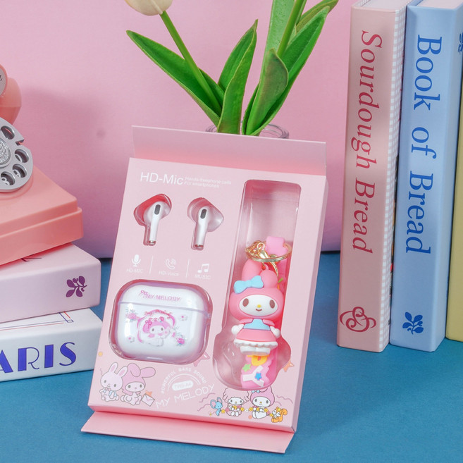블루투스 이어폰 귀여운 캐릭터 휴대용 충전 케이스, My Melody, A4