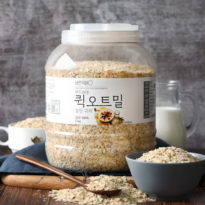 두보식품 바른곡물 부드러운 퀵오트밀, 2kg, 1개 - 쿠팡