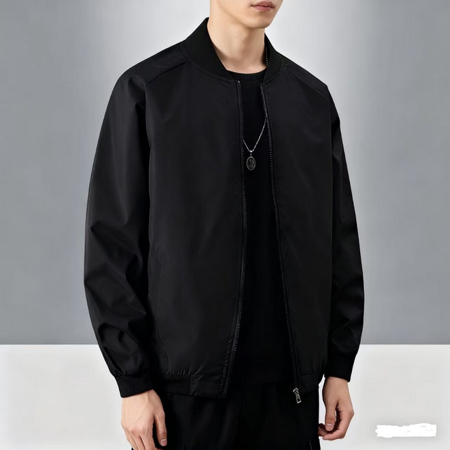 素面棒球外套 - 百搭夾克 防風外套 男女同款 寬鬆休閒情侶裝