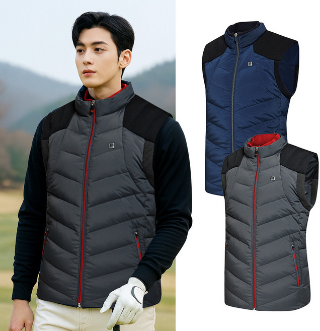 비티알 비티알 남성 겨울 덕다운 웰론 골프 패딩 조끼 BSC751PV1M