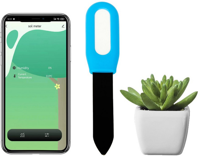 블루투스 지그비 스마트 정원용 습도 센서 APP 모니터 실시간 토양 수분 테스터 식물 온도 휴대 전화, 01 A
