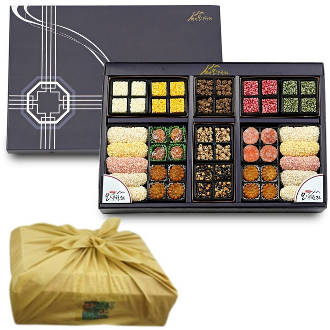 수제 해송 2단 한과 선물세트 양양오색한과 명절 상견례 이바지 답례품 시댁 부모님 어르신 선물, 1세트