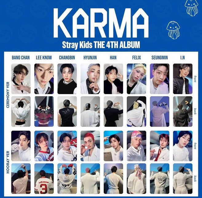 스트레이키즈 STRAYKIDS Straykids <karma> KARMA앨범포토카드컴백포토카드 굿즈 포토카드세트 방찬리노창빈현진한필릭스승민아이엔 멤버별포토카드32장 스키즈포토카드, Straykids 포토카드 16장