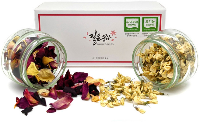 길은꽃차 여름향기 유기농 꽃차선물세트 아카시아 장미 /국산, 유기농 아카시아 꽃차+유기농 장미 꽃차, 1개