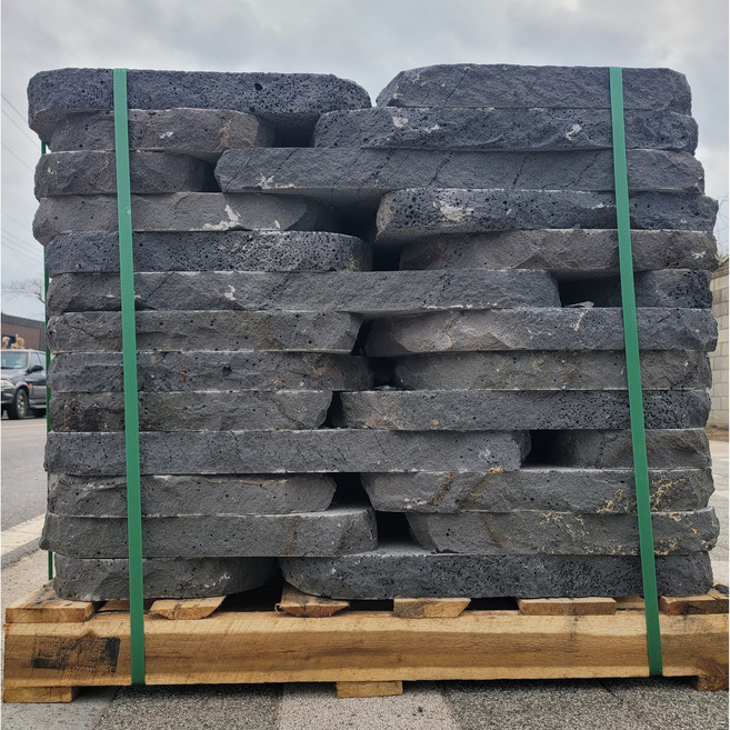 현무암부정형 50T(400mm X 600mm X 50mm) 1pt(52장) 판석 디딤석 부정형 조경석 정원석(현장도착/직접하차/하자장비별도), 1box, 1100kg