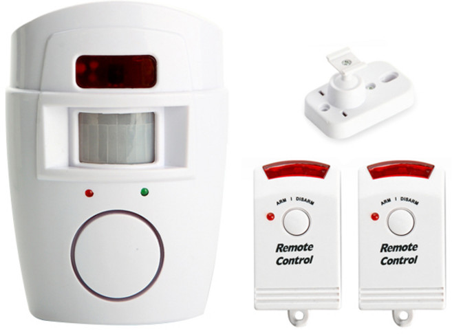 ZIO-BIZ 적외선 경보기 무선 리모컨형 / 적외선 감지기 무선경보기 경보벨 방범벨 도어벨 방범용품 안전용품 동작감지 센서감지 도난방지, 1개