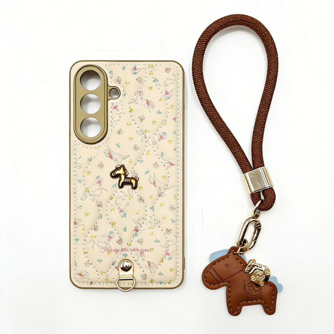 무한시온 갤럭시 S26 시리즈 가죽말 키링 스트랩 프리미엄 가죽 휴대폰 말띠해 케이스