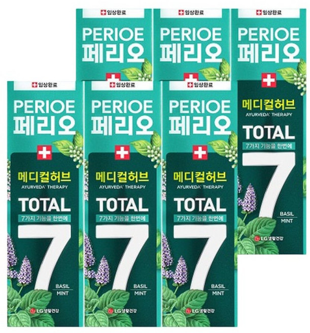 페리오토탈7 메디컬허브 100g 6개 바질민트