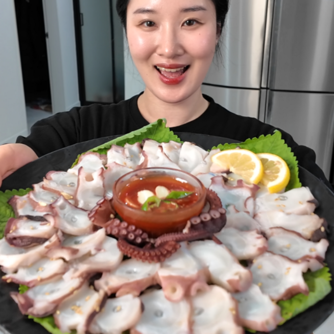 [국내산] 동해 피문어 자숙 슬라이스 참문어, 1개, 슬라이스 피문어 100g