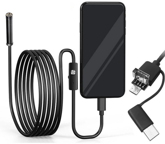 스마트폰 내시경카메라, 강선 내시경 카메라 2M, 1개