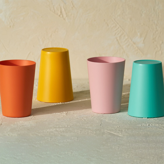 물컵 컵 4컬러세트 안깨지는컵 리유저블 4P 양치 390ml 다회용 아이스 대용량, 1개