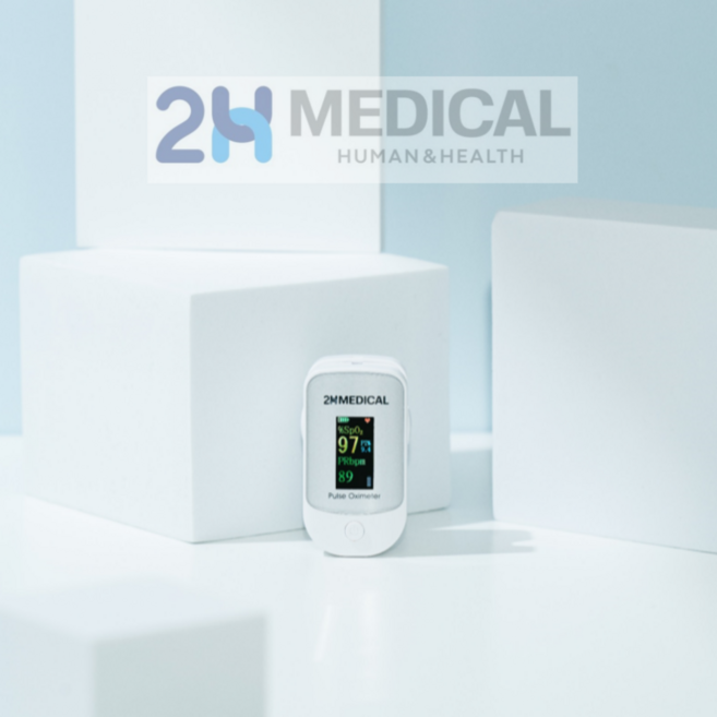 2H메디컬 프리미엄 산소포화도 측정기 심박수 맥박 측정 (FDA CE 인증), 1개, 1개입