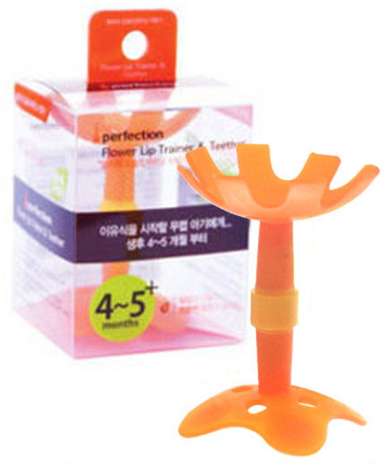 퍼펙션 플라워입술치발기 국민치발기 치아발육기, 플라워입술치발기(오렌지), 1개