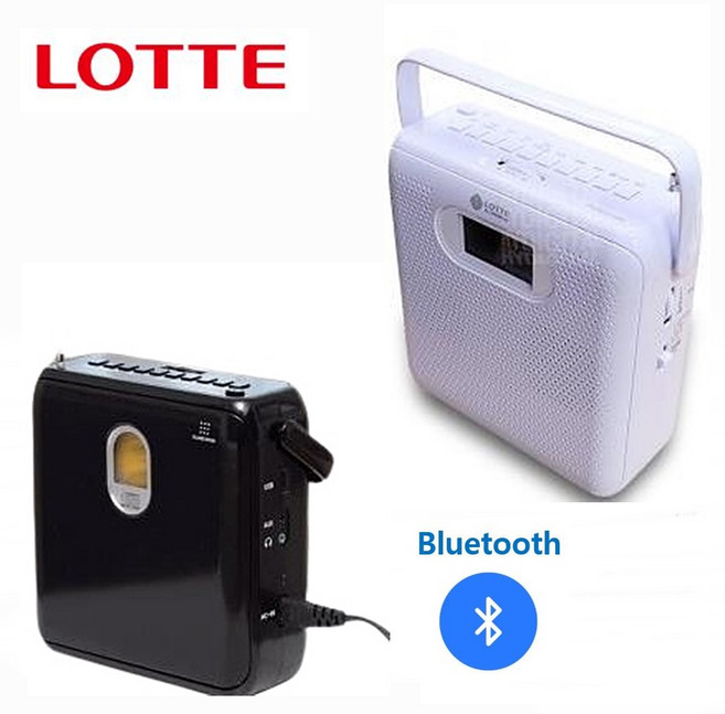 롯데 MP3CD포터블 핑키-500 블루투스 USB녹음재생 라디오 AUX 재생속도조절, 화이트