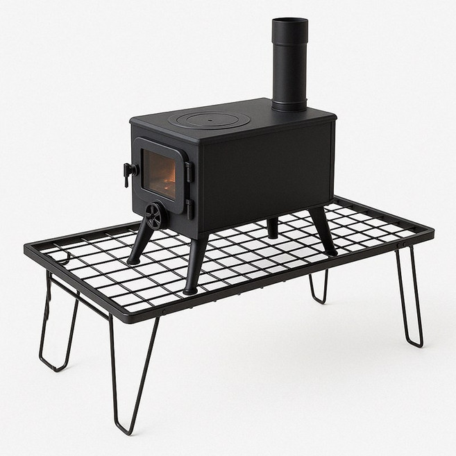 파파스 쿨러스탠드 받침대 캠핑 선반 쉘프 접이식 테이블 화목난로 지지대, 메쉬 쿨러스탠드(단품)